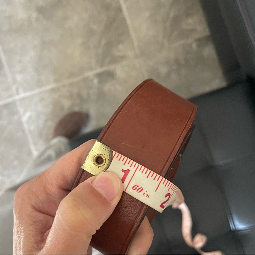 Massimo Dutti Brown Leather Belt with Gold Buckle - Picture 5 of 5